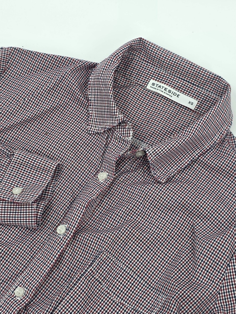 Stateside Anthropologie Red Plaid Long Sleeve Button Down Shirt XS